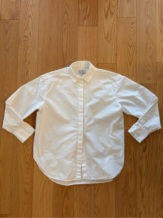 COS Tops - COS White Long-Sleeve Button-Down Shirt